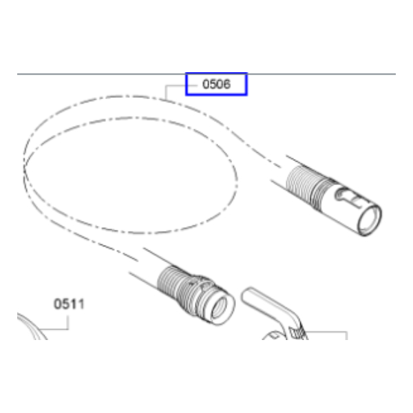 צינור גמיש מקורי כסוף-שחור לשואב אבק בוש 17004781