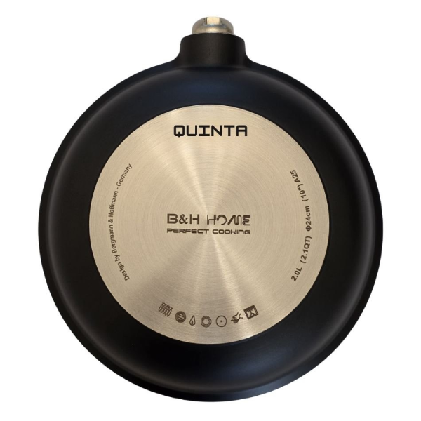 סט סירים ומחבתות 10 חלקים QUINTA יציקת אלומיניום B&H מק"ט 7311139 – עיצוב מט שחור עם ציפוי